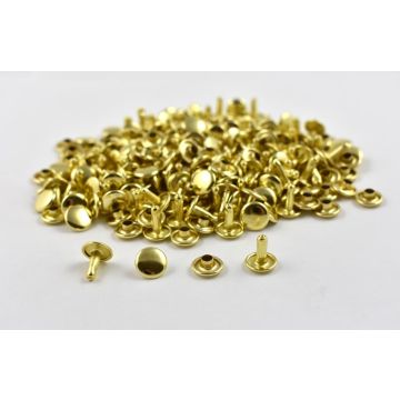 Double Cap Rivet - Brass 9x9mm / 100pcs 