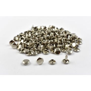 Double Cap Rivet - Nickel 9x9mm / 100pcs